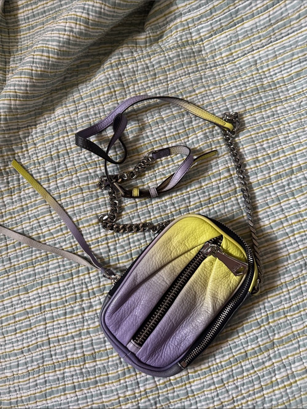 Aimee Kestenberg Yellow-to-Purple Ombre Leather Crossbody
